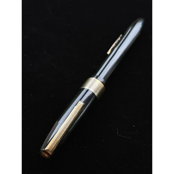 Vtg Everlast Fountain Pen with 14K Gold Plated Nib Black Body Writing Instrument - Picture 1 of 5